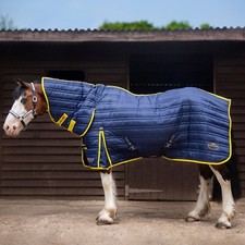 Gallop Trojan 200g Indoor Stable Rug Full Neck Combo In Navy/Yellow