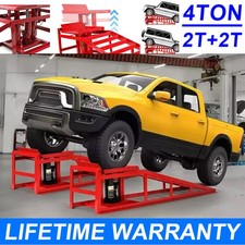 4 ton Hydraulic Car Ramps 2PC Heavy Duty Garage Auto Van Bottle Lift Jack Ramp