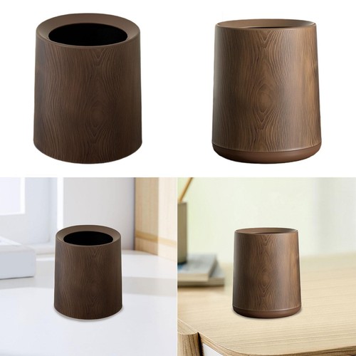 Wood grain trash can garbage - wood,