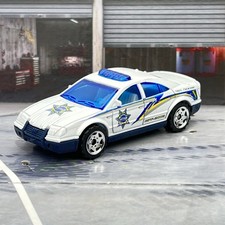 Matchbox Police Car Opening Boot Metalflake Pearl White 1:64 Diecast Car [1m]