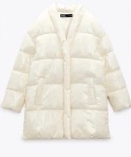 Zara Cream Puffer In Size M