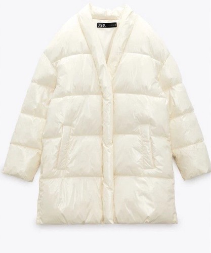 Zara cream puffer size - puffer,