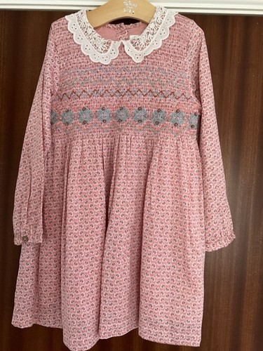 Next girls pink floral smocked - next,
