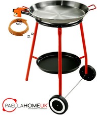 46cm Original Paella Pan Set + 40cm Gas Burner + Reinforced Tripod Legs on Weels