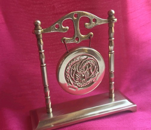 Vintage 1970s brass gong - brass, bell