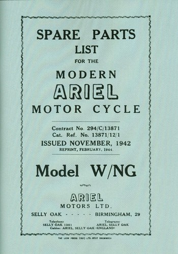 Ariel 350 parts book - w,