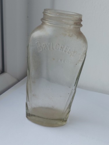 Vintage brylcreem glass bottle - vintage,
