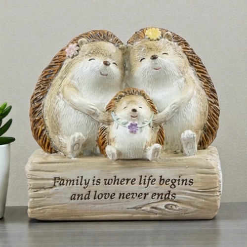Hedgehog family message - family,