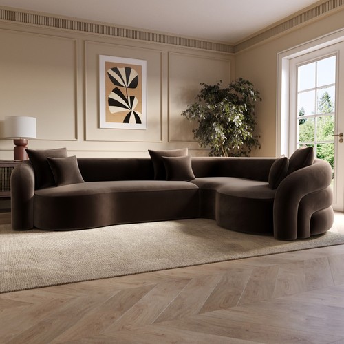 Brown velvet right hand - velvet,