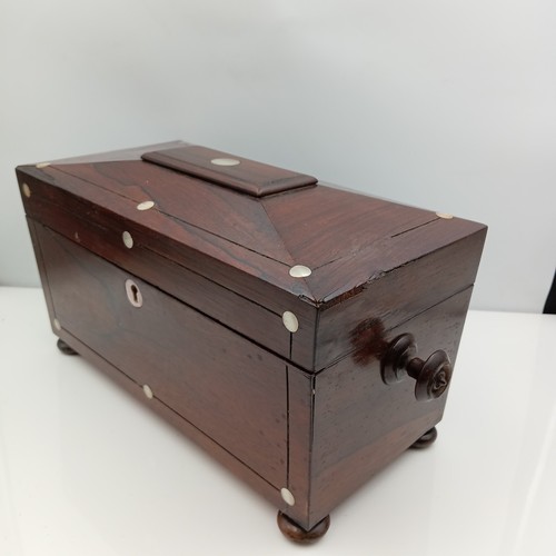 1870 georgian wood tea caddy - c.1870,