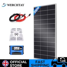 12V 200W Solar Panel Kit with Brackets for Motorhomes Trailer RV Caravan Camper