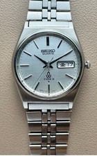 Vintage seiko type II JDM silver linen dial mens watch 36mm  