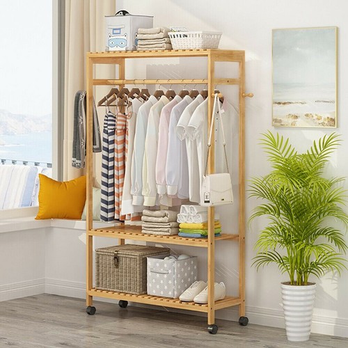 Garment rail wooden - 2,