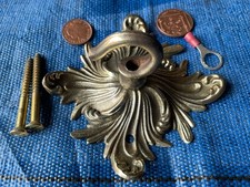 103mm ANTIQUE vintage CEILING ROSE FRENCH ROCOCO chandelier hook CAST BRASS    9