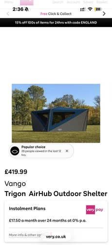 Vango airhub trigon awning - vango,