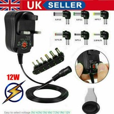 Universal AC/DC Power Supply Adaptor Plug Charger 3V 4.5V 6V 7.5V 9V 12V UK