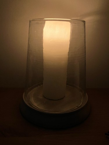 Glass hurricane candle - , holder