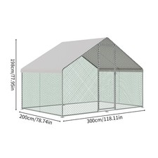 Metal Walk In Chicken Cage Dog Kennel Puppy Pen Dog Ducks Chickens Poultry House