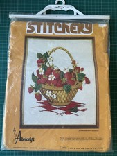Stitchery Vintage Embroidery Kit - Abelcraft - Strawberry Basket - 335079 -- New