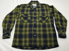 Vintage Topps Shirt Wool Nylon Flannel Camp Plaid Mens Small Single Needle