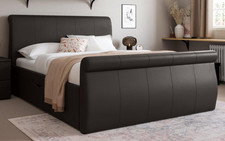 Dreams Lucia Brown Faux Leather Upholstered Bed Frame Super King (6'0)