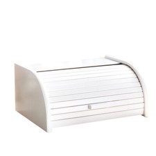 White Bread Bin Box Storage Roll Wood Wooden 16 x 26 x 30 cm Size Small 