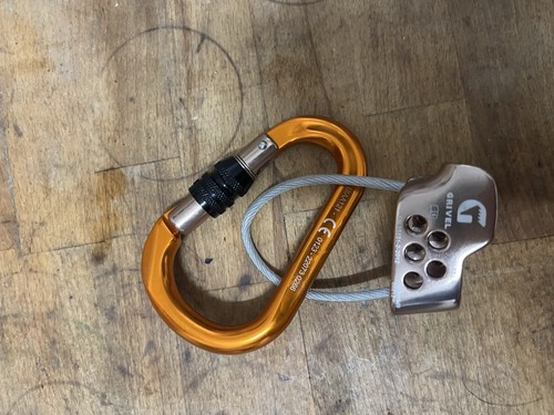 Grivel karabiner and belay - and,