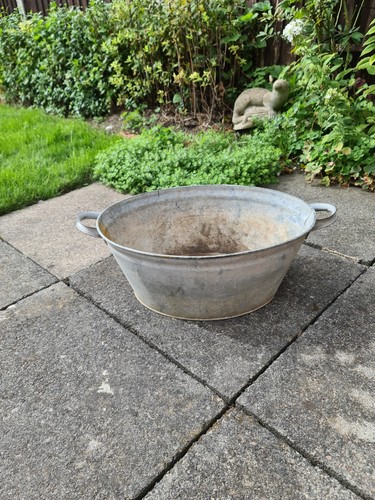 Vintage galvanized oval - galvanized,