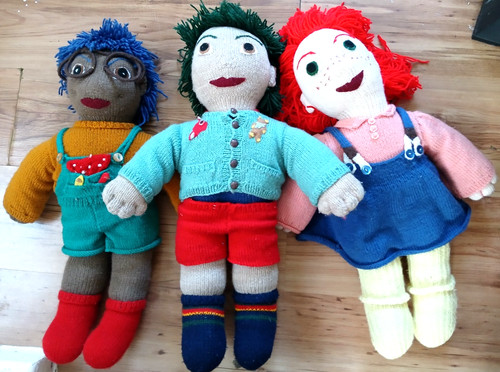 Vintage hand knitted tots - tots, tv