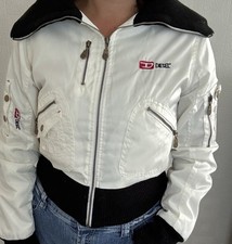 Diesel Rare Y2K Vintage Bomber Jacket Size Small/medium white cream 