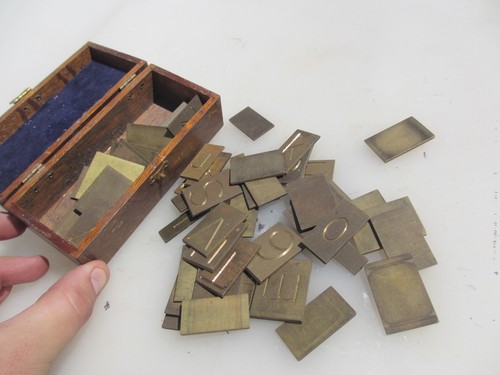 Vintage brass engraving - , plates