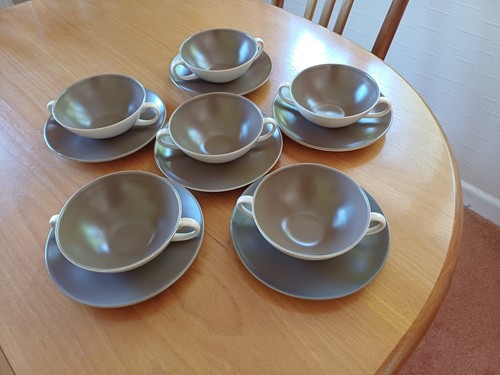 Poole pottery soup bowls - pottery, 6