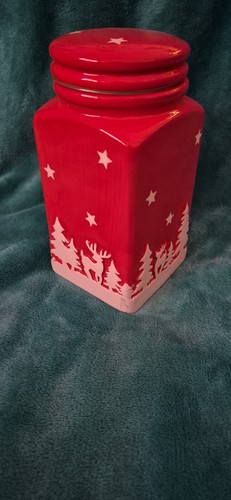 Red white christmas - white, jar