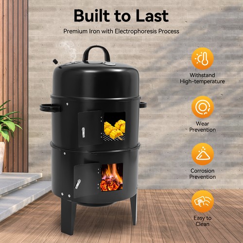 Charcoal bbq meat grill smoker - charcoal,