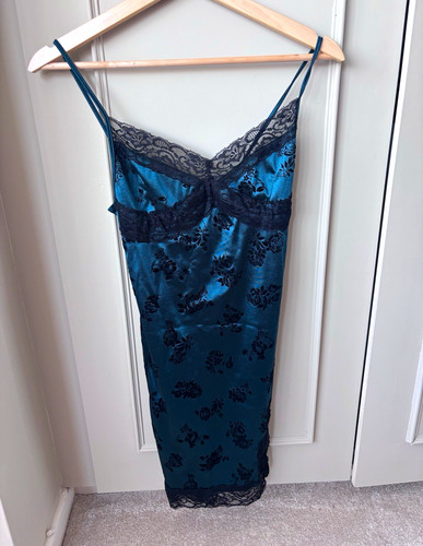 Motel blue satin lace trim - xs,