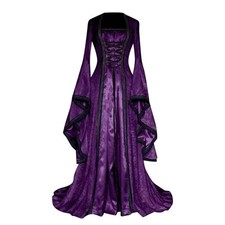 Women Medieval Renaissance Fancy Dress Gothic Witch Hallowen Cosplay Costume UK