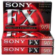 SONY FX 90 Minutes Blank Audio Media Recording Cassette Tapes NEW AND SEALED x3