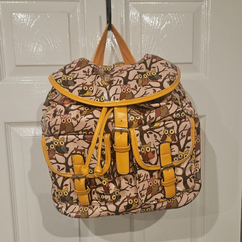 Owl print oilcloth - print, backpack