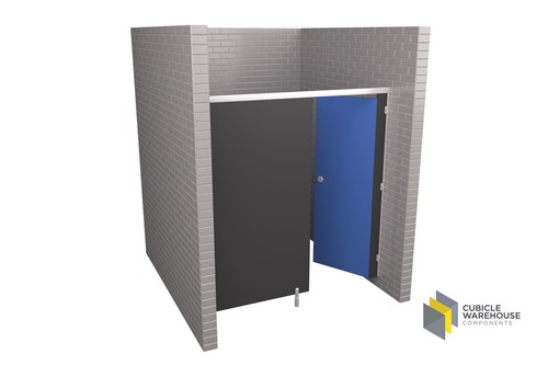 Single inline toilet cubicle - single,