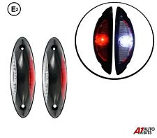 2x Vertical Led Side Outline Marker Red White Lights Position Lamps For Bus Van