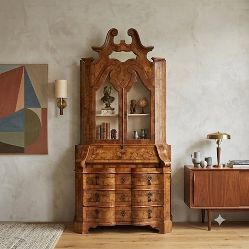 Antique trumeau walnut - antique,