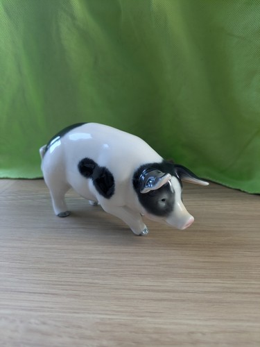 Porcelain pig figurine - porcelain,