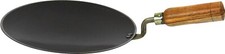 PURE IRON 12" Tawa PARANTHA ROTI HEAVY DUTY Pan with Wooden Handle For Chapatti