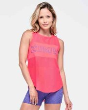 Zumba Funscape Mesh Tank Top - Pink Happy ~ XS  S  M  L  XL ~ Free Ship!