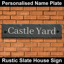 Rustic Slate House Gate Sign