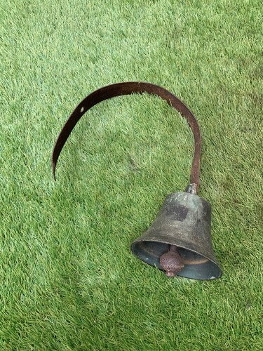 Vintage brass shop door bell - brass,