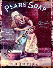 PEARS SOAP bathroom,toilet metal wall sign pub,bar shed garage cafe shop art tin