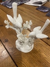 Very Rare -J T JONES Crown Staffordshire White Bone China - Pair Wrens - signed