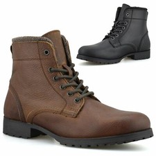 Mens Leather Military Combat