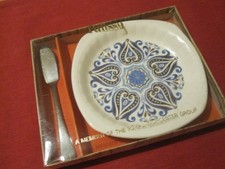 Small Royal Worcester Palissy Plate & Butter Set in Original Box